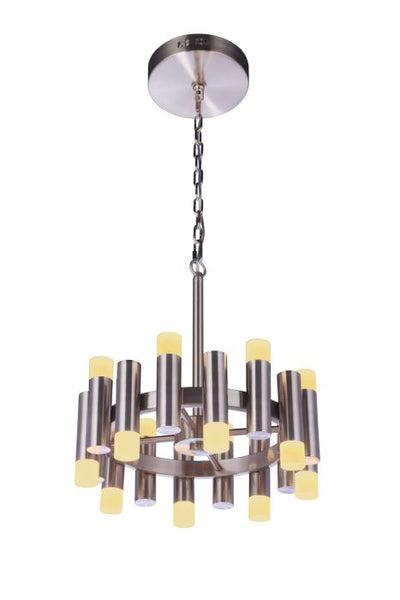 ##Antique Hardware## Simple Lux 20 Light LED Chandelier in Brushed Polished Nickel