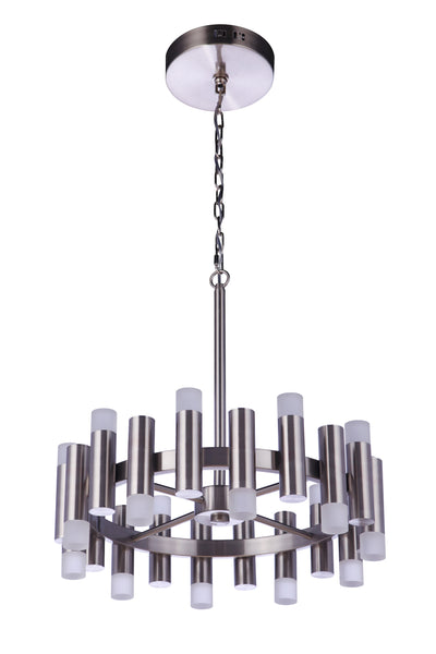 ##Antique Hardware## Simple Lux 20 Light LED Chandelier in Brushed Polished Nickel