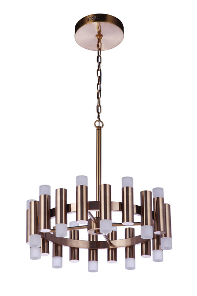 ##Antique Hardware## Simple Lux 20 Light LED Chandelier in Satin Brass