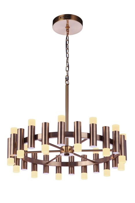 ##Antique Hardware## Simple Lux 24 Light LED Chandelier in Satin Brass