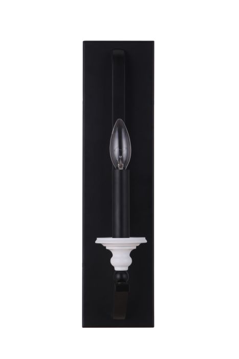 ##Antique Hardware## Esme 1 Light Sconce in Flat Black/Matte White