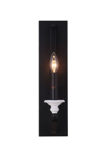 ##Antique Hardware## Esme 1 Light Sconce in Flat Black/Matte White