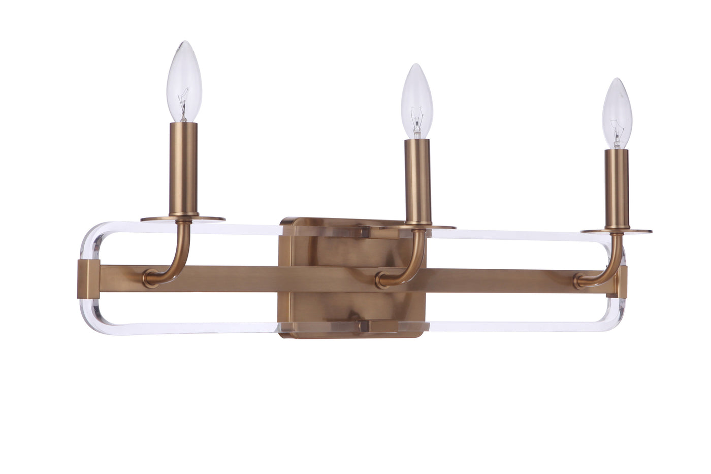 ##Antique Hardware## Graclyn 3 Light Vanity in Satin Brass