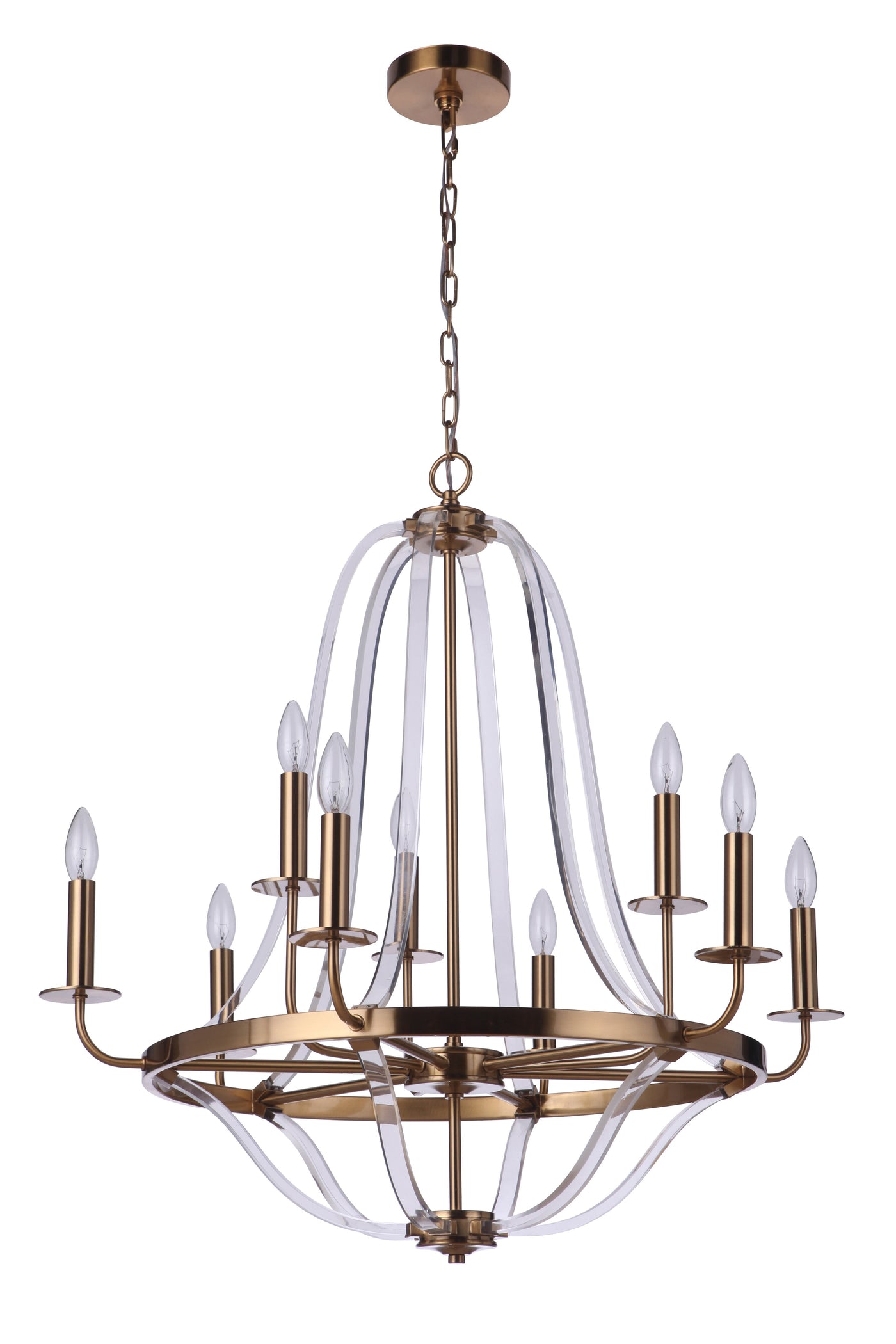 ##Antique Hardware## Graclyn 9 Light Chandelier in Satin Brass