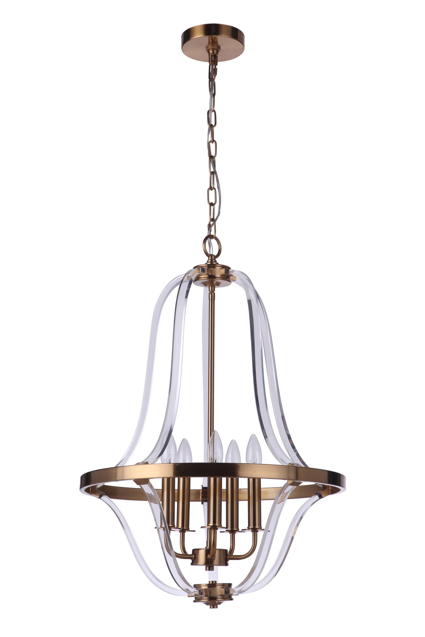 ##Antique Hardware## Graclyn 5 Light Foyer in Satin Brass