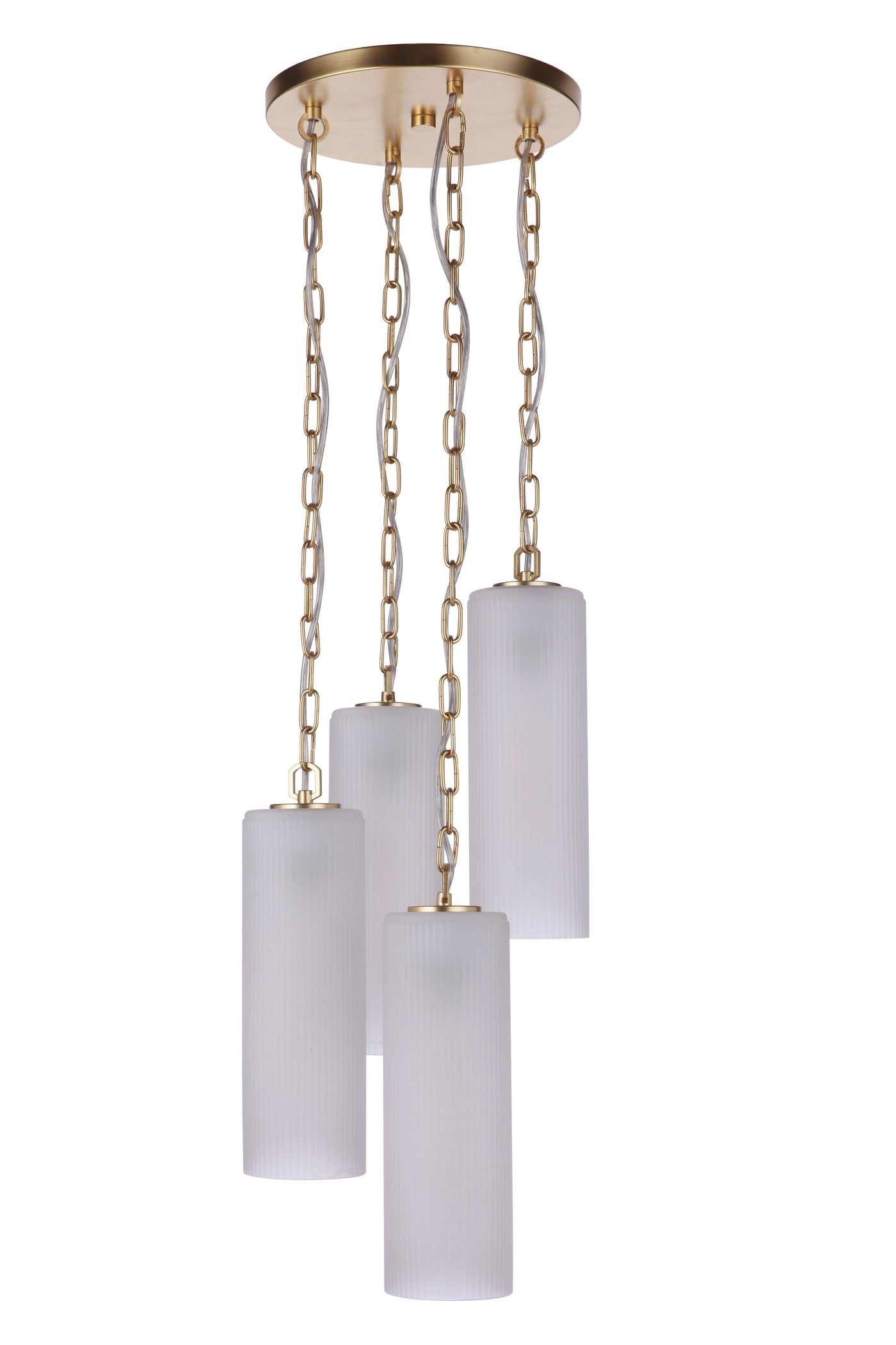 ##Antique Hardware## Myos 4 Light Pendant in Sunset Gold