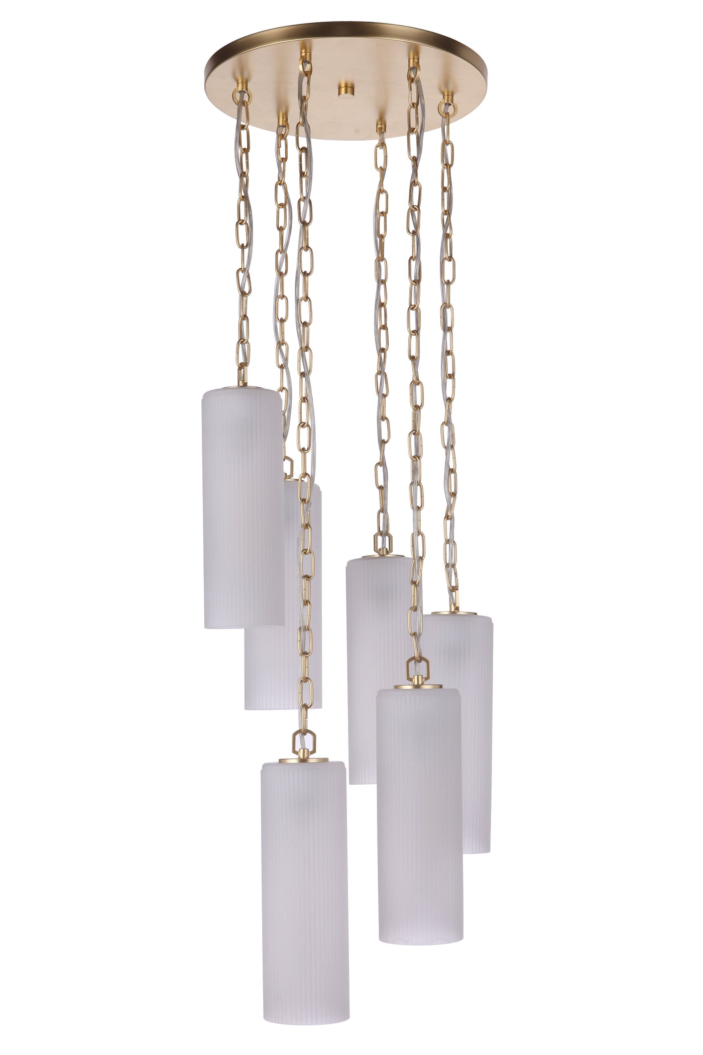 ##Antique Hardware## Myos 6 Light Pendant in Sunset Gold