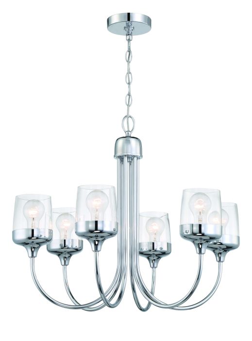 ##Antique Hardware## Wrenn 6 Light Chandelier in Chrome