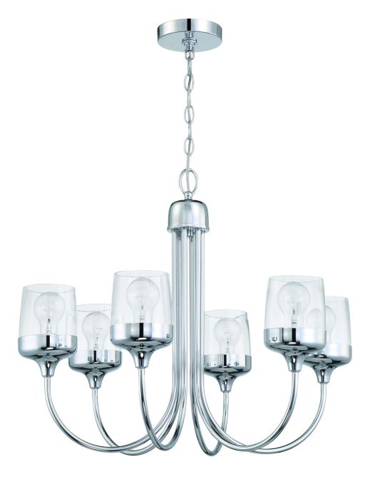 ##Antique Hardware## Wrenn 6 Light Chandelier in Chrome