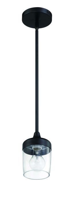 ##Antique Hardware## Wrenn 1 Light Mini Pendant in Flat Black