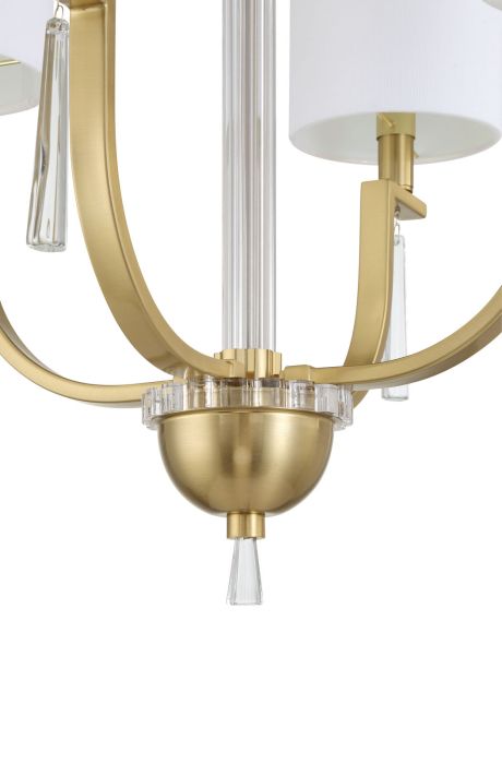 ##Antique Hardware## Fortuna 4 Light Chandelier in Satin Brass