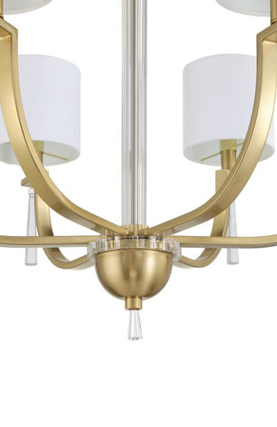 ##Antique Hardware## Fortuna 6 Light Chandelier in Satin Brass