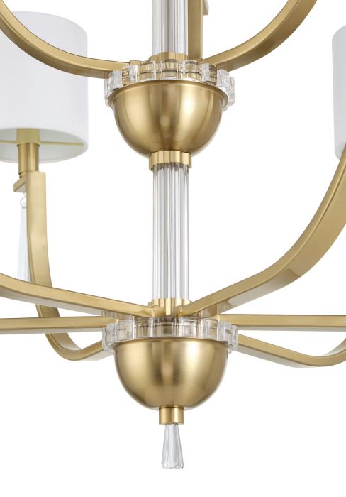 ##Antique Hardware## Fortuna 9 Light Chandelier in Satin Brass