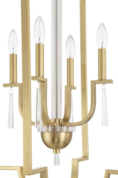 ##Antique Hardware## Fortuna 4 Light Foyer in Satin Brass