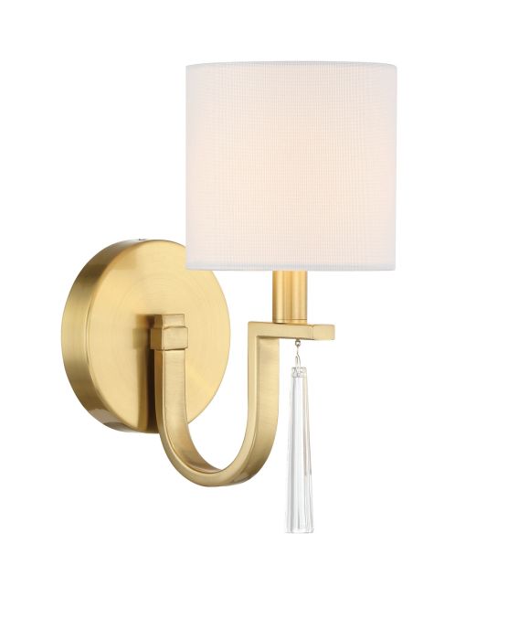 ##Antique Hardware## Fortuna 1 Light Wall Sconce in Satin Brass