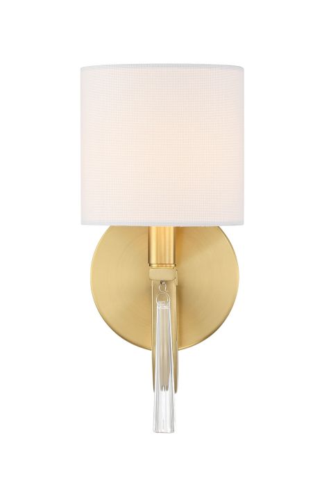 ##Antique Hardware## Fortuna 1 Light Wall Sconce in Satin Brass