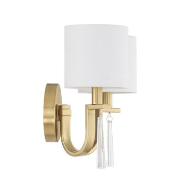 ##Antique Hardware## Fortuna 2 Light Wall Sconce in Satin Brass