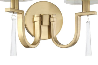 ##Antique Hardware## Fortuna 2 Light Wall Sconce in Satin Brass