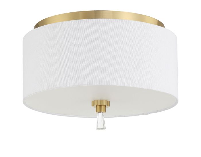 ##Antique Hardware## Fortuna 2 Light Flushmount in Satin Brass