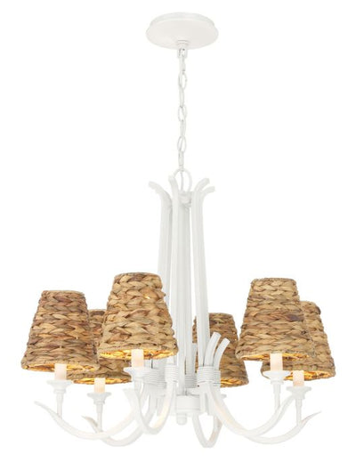 ##Antique Hardware## Kokomo 6 Light Chandelier in Matte White