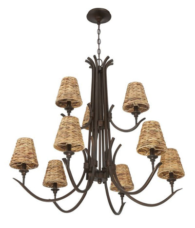 ##Antique Hardware## Kokomo 9 Light Chandelier in Aged Bronze Brushed