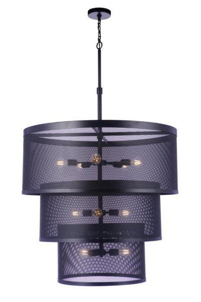 ##Antique Hardware## Mesh 12 Light Pendant in Flat Black