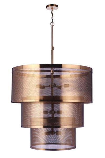 ##Antique Hardware## Mesh 12 Light Pendant in Satin Brass