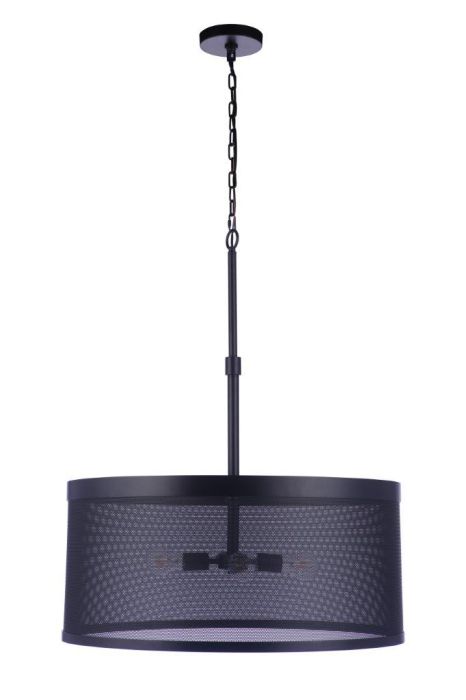 ##Antique Hardware## Mesh 4 Light Pendant in Flat Black