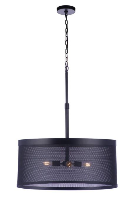 ##Antique Hardware## Mesh 4 Light Pendant in Flat Black