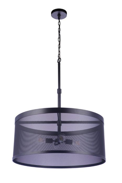 ##Antique Hardware## Mesh 4 Light Pendant in Flat Black