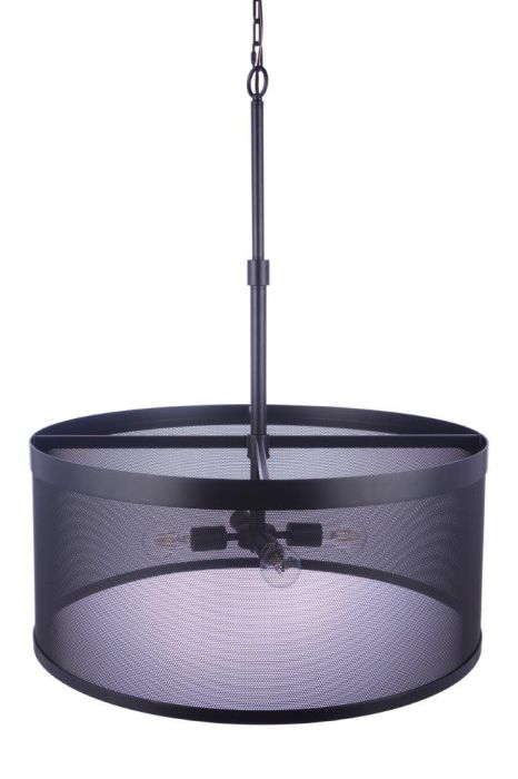 ##Antique Hardware## Mesh 4 Light Pendant in Flat Black