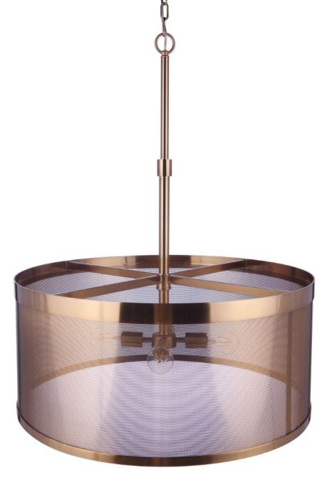 ##Antique Hardware## Mesh 4 Light Pendant in Satin Brass