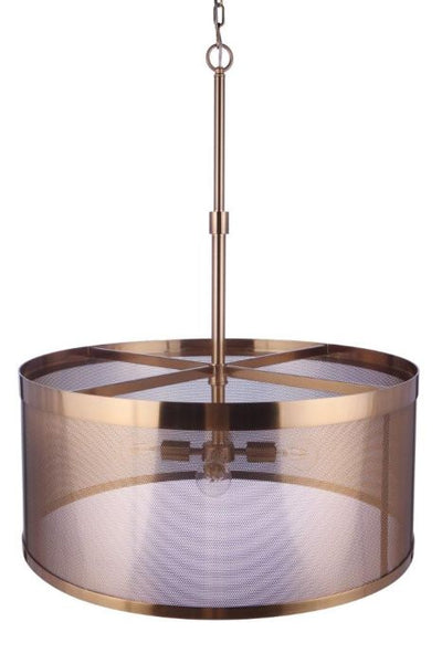 ##Antique Hardware## Mesh 4 Light Pendant in Satin Brass