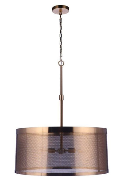 ##Antique Hardware## Mesh 4 Light Pendant in Satin Brass