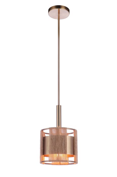 ##Antique Hardware## Kensey 1 Light Mini Pendant in Satin Brass