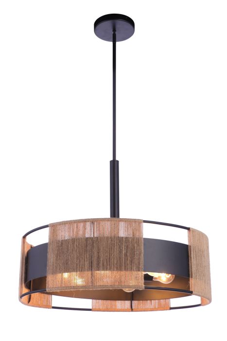 ##Antique Hardware## Kensey 6 Light Pendant in Flat Black