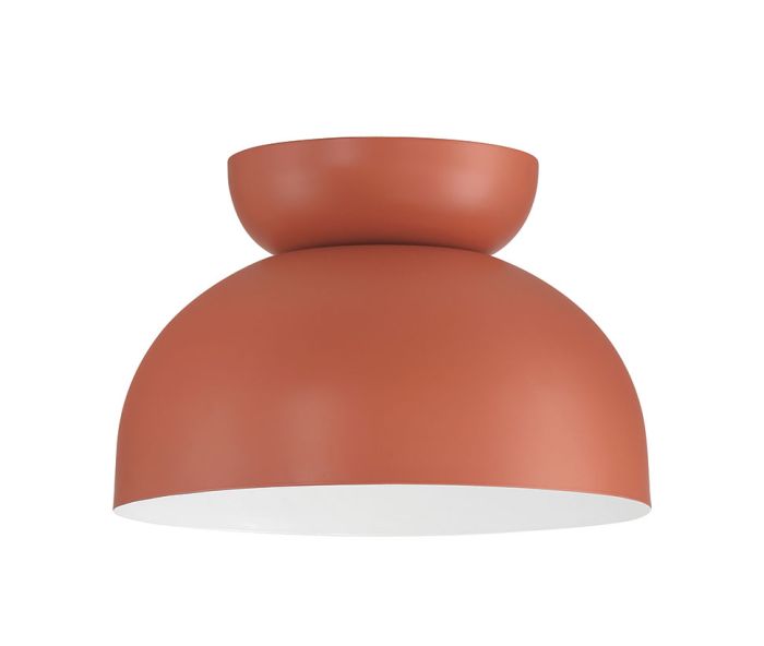 ##Antique Hardware## Ventura Dome 1 Light Flushmount in Baked Clay