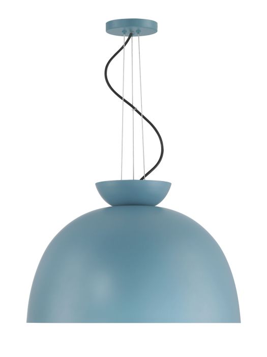 ##Antique Hardware## Ventura Dome 1 Light Pendant in Dusty Blue