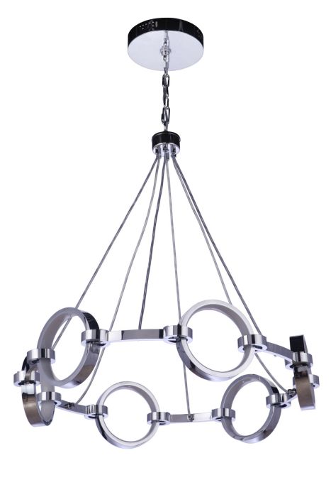 ##Antique Hardware## Context 6 Light LED Chandelier in Chrome