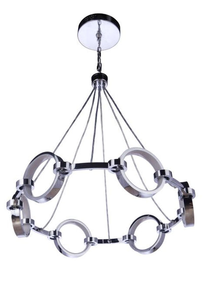 ##Antique Hardware## Context 6 Light LED Chandelier in Chrome