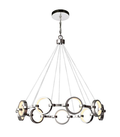 ##Antique Hardware## Context 9 Light LED Chandelier in Chrome