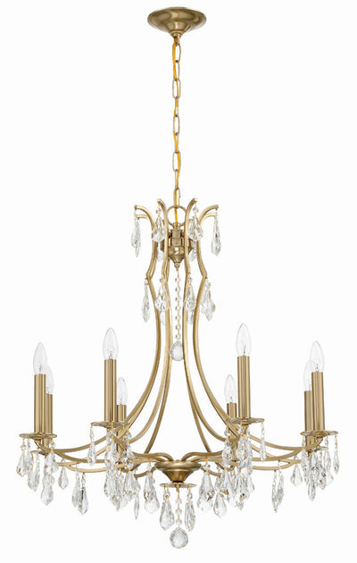 ##Antique Hardware## Cedar 8 Light Vibrant Gold Chandelier