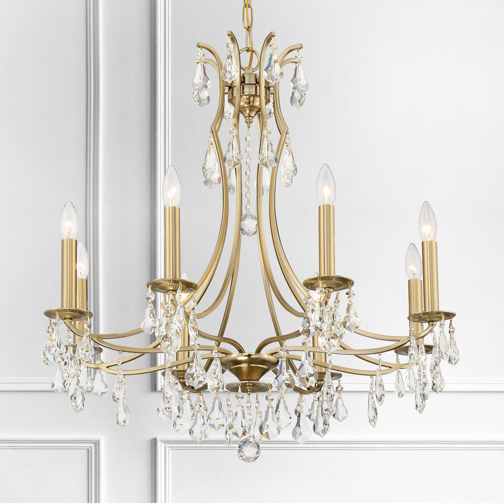 ##Antique Hardware## Cedar 8 Light Vibrant Gold Chandelier