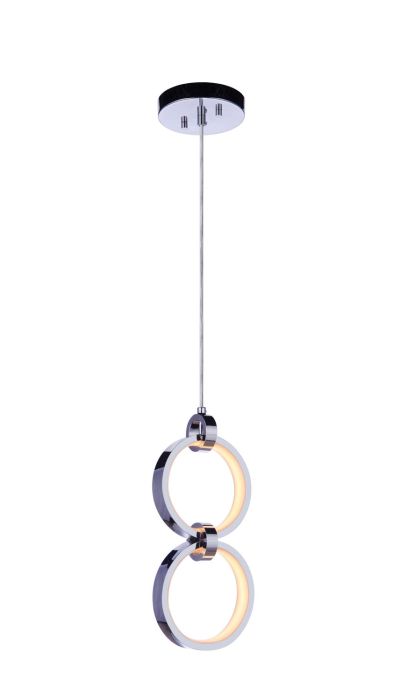 ##Antique Hardware## Context 2 Light LED Pendant in Chrome