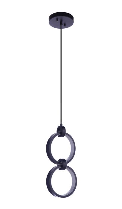 ##Antique Hardware## Context 2 Light LED Pendant in Flat Black