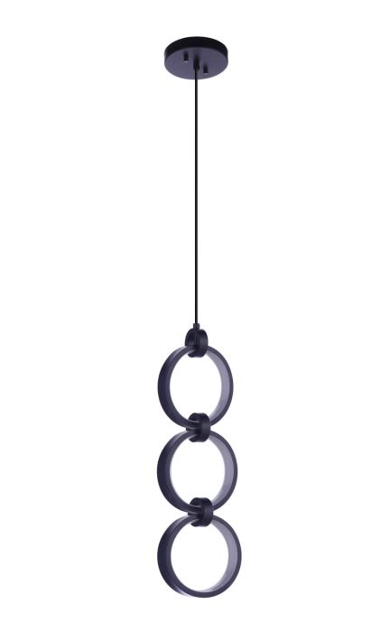 ##Antique Hardware## Context 3 Light LED Pendant in Flat Black