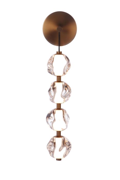 ##Antique Hardware## Jackie 4 Light LED Wall Sconce in Satin Brass