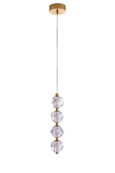 ##Antique Hardware## Jackie 4 Light LED Pendant in Satin Brass