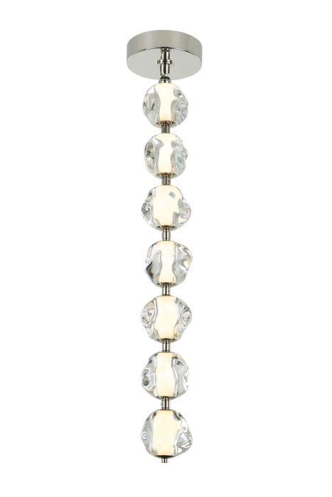 ##Antique Hardware## Jackie 7 Light LED Pendant in Polished Nickel