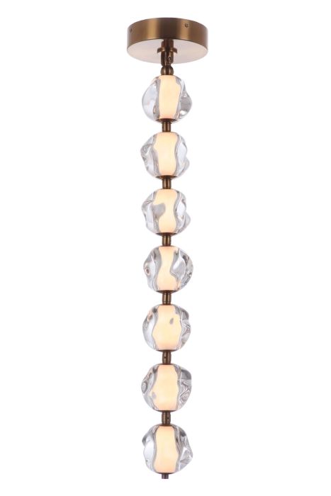 ##Antique Hardware## Jackie 7 Light LED Pendant in Satin Brass